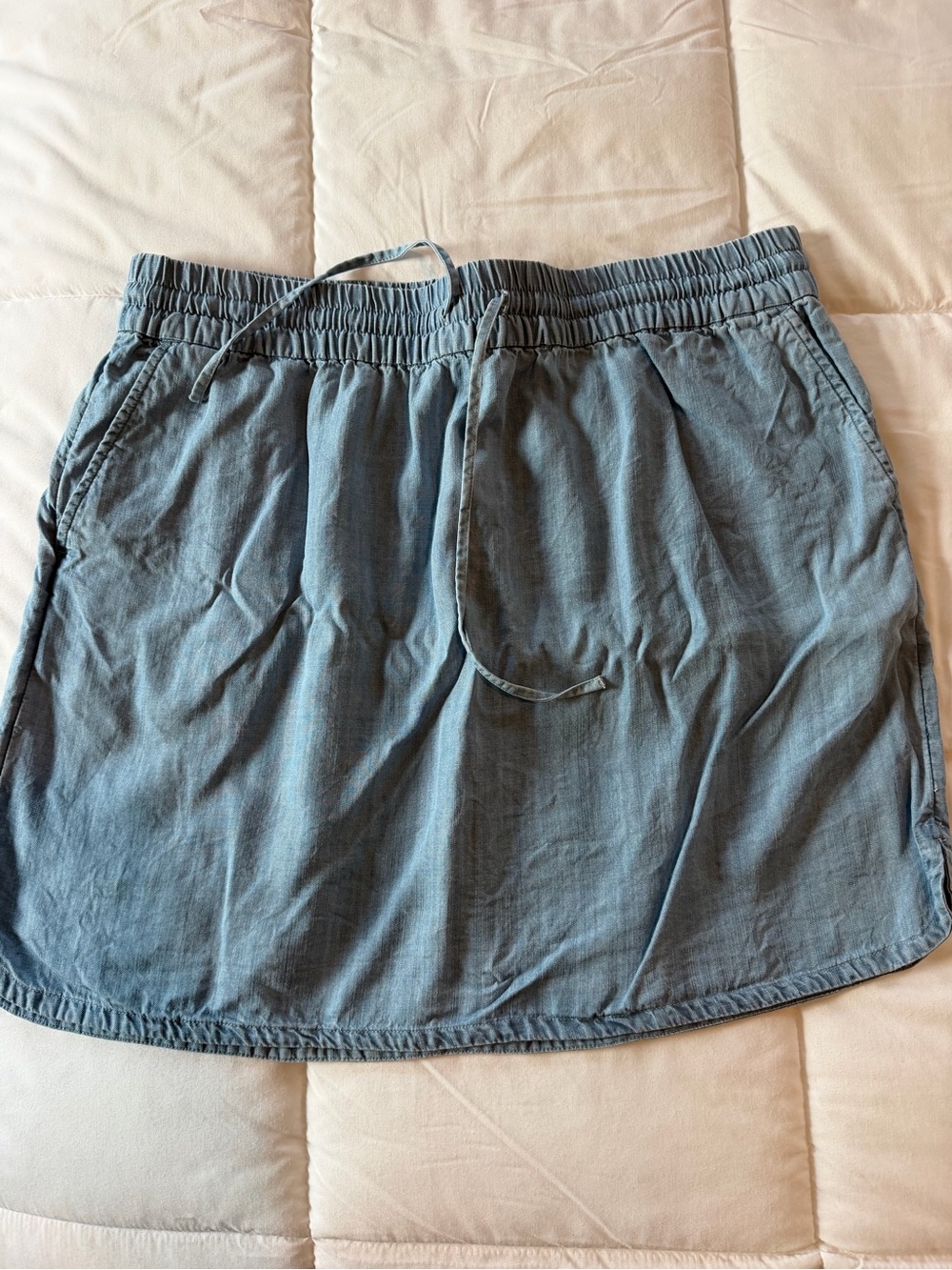 LOFT Light Blue Elastic Waist Skirt